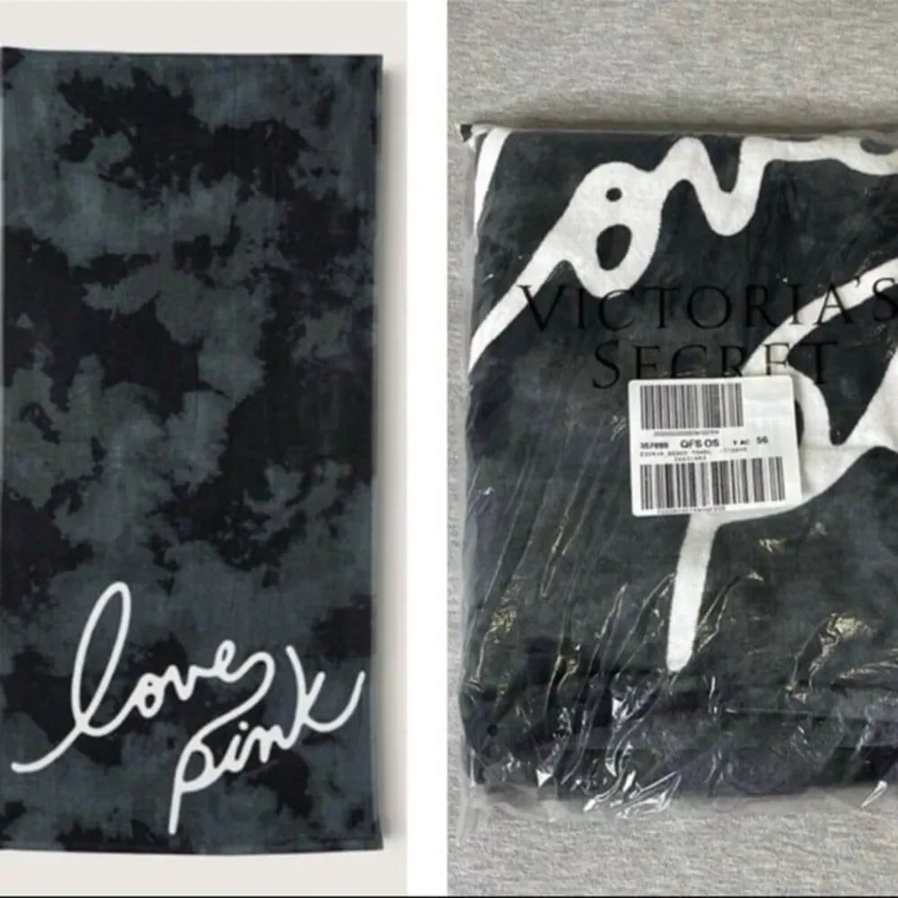 Victoria’s Secret PINK Y2K Vintage Tie-Dye Script Logo Beach Towel